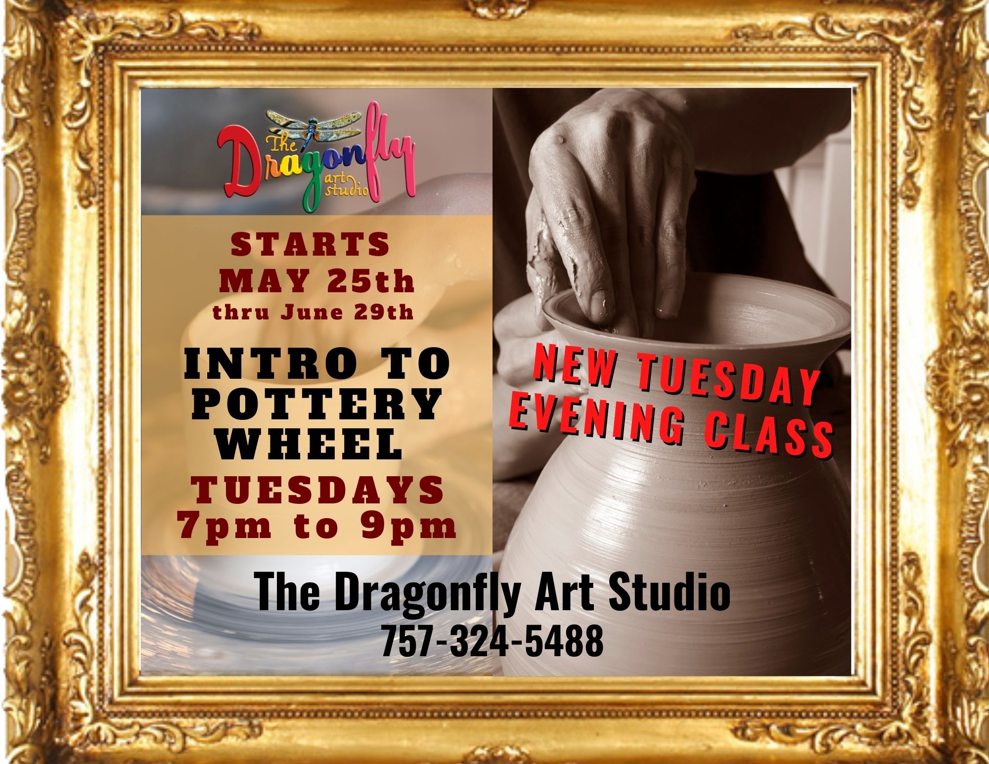 Beginner Pottery Wheel at The Dragonfly – Tuesdays 7pm – May 25th thru ...