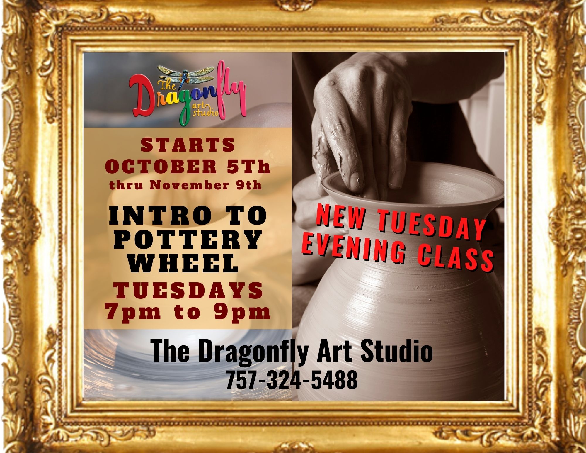 Beginner Pottery Wheel at The Dragonfly – Tuesdays 7pm – Oct 5th ...